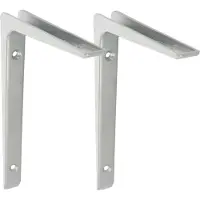 AMIG Plankdrager/planksteun - 2x - aluminium - gelakt zilvergrijs - H200 x B150 mm - Plankdragers