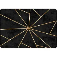 vidaXL Vloerkleed wasbaar 120x180 cm zwart en goudkleurig