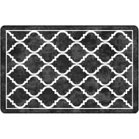 vidaXL Vloerkleed wasbaar 190x300 cm zwart en wit
