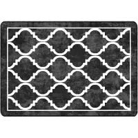 vidaXL Vloerkleed wasbaar 160x230 cm zwart en wit