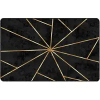 vidaXL Vloerkleed wasbaar 190x300 cm zwart en goudkleurig