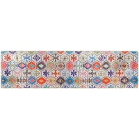 vidaXL Vloerkleed wasbaar 80x300 cm meerkleurig