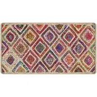 vidaXL Vloerkleed wasbaar 80x150 cm meerkleurig