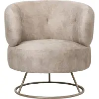 Ptmd Carice Beige Fauteuil Infinity 2 Beige Gold Base (Beige, 78x79x78cm)