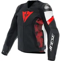Dainese Avro Leren 5 Jas Zwart Rood Lava Wit Maat 56