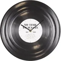 Housevitamin LP Wandklok 'No time to waste'- Wit/Zwart- 29x4x29cm