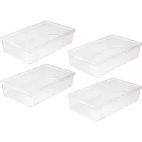 Sunware Omega schoenen opbergsysteem 19L - Set van 4 - Transparant
