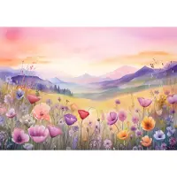 Fotobehang - Landschap - Bergen - Weide - Natuur - Vliesbehang - 368x254cm (lxb)