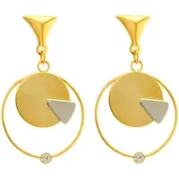 Behave - Dames oorhangers geometrisch design goudkleur modern 5,5 cm