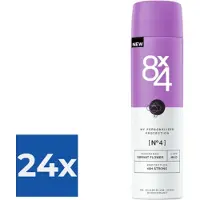 8x4 Deodorant Spray No 4 Vibrant Flower 150 ml - Voordeelverpakking 24 stuks
