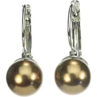 Behave - Bruine parel oorhangers - Tijdloze elegantie - Casual chic