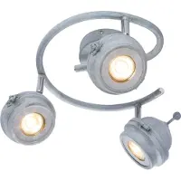 Globo LED-plafondlamp, plafondverlichting, woonkamerlamp, draaibaar, grijs metaal, D 34 cm