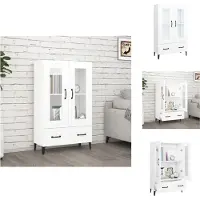 vidaXL Hoge Kast - Praktisch en Decoratief - 70 x 31 x 115 cm - Wit - Keukenkast
