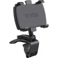 SBS Draaibare autohouder met clip voor telefoons tot 7Inc, Smartphonehouder, Zwart