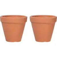 Prosperplast Plantenpot/bloempot Classic Garden - 2x - buiten/binnen - kunststof - terracotta - D40 x H41 cm - Plantenpo