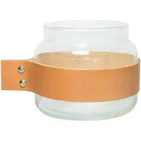 Tak Design - Drinken Waterglas Wrap Me met Lederen Band - Glas - Bruin