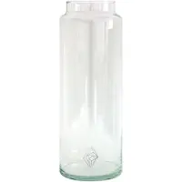 Tak Design Vaas Diamond XL - Handgemaakt - Glas - Ø10 x 30 cm - Zilver