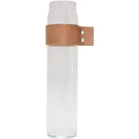 Tak Design - Drinken Waterglas Wrap Me met Lederen Band - Glas - Bruin