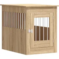 vidaXL Hondenkennel in meubelstijl Sonoma-eik, 55x80x68 cm, houtvezel