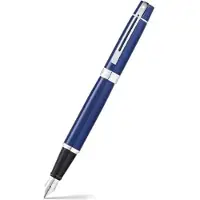 Sheaffer vulpen - 300 - zwart en glanzend blauw met chroom - penpunt M - inclusief convertor voor vulling - SF-E0934153