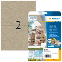 Herma 10757 gerecycleerde universele etiketten A4 210 x 148 mm natuurlijk bruin (40 etiketten)