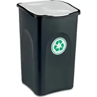 Stefanplast Vuilnisbak 50L - 56x37x39cm - Zwart Wit