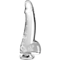 King Cock Clear - Dildo met zuignap en ballen - 20,5 cm