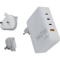 Xtorm 140W GaN-Ultra netlader met reisadapters + 240W 2m USB-C PD-kabel Wit