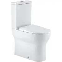 Qeramiq Winner toiletset - 36.6x64.6x87.7cm - staand - verhoogd +6cm - spoelrandloos - met duoblok reservoir - softclose zitting - keramiek - glans wit 144921004cx