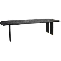 Ptmd Liber Black Mango Wood Dining Table 200cm Gold Leg (Zwart, 200x100x77cm)