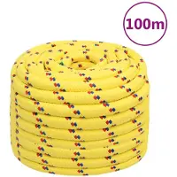 vidaXL Boottouw 20 mm 100 m polypropyleen geel