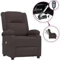 vidaXL Massagestoel elektrisch verstelbaar stof donkerbruin