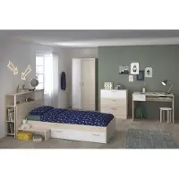 Parisot Kinderkamercombinatie Charly 90x190 | Kinderbed, achterbouwstuk, kledingkast, commode, bureau