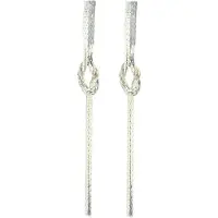 Behave - Oorhangers dames knoop design - Zilverkleur - Avondstijl