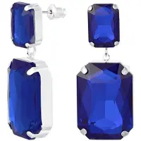 Yehwang Statement Oorbellen Party - Feestdagen - Glaskralen - Blauw