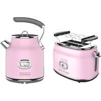 WESTINGHOUSE Retro 2-delige Set – Waterkoker 1,7L + Broodrooster 2 Sneden – Roze