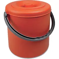 Stefanplast Afvalbakje - 'Eureka' - afvalscheiding - 10 liter - deksel - afsluitbaar - oranje - hengsel