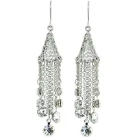 Behave - Zilverkleurige oorhangers met steentjes - Fashion sieraden