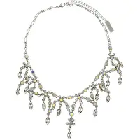 Behave - Korte ketting zilverkleur met fonkelstenen - chique avondlook