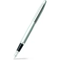 Sheaffer VFM Strobe Zilveren Vulpen met Chromen Rand en Fijne Penpunt