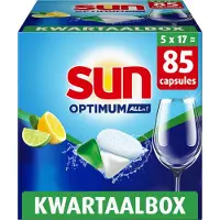 SUN - Vaatwascapsules - Optimum - All-in 1 - Citroen - met Active Oxygen - 5 x 17 Stuks - Voordeelverpakking