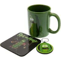Pyramid Rick and Morty - Pickle Rick Geschenkset Mok, Onderzetter en Sleutelhanger