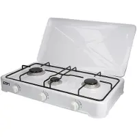 EDM 3-Pits Gaskooktoestel - Camping - Wit - 60x33x12cm