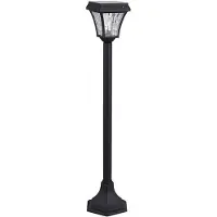 V-TAC VT-984 2W LED-zonne-energie tuinlamp, staande model, 110LM, kleurveranderend, 3-in-1 schakelaar, zwarte behuizing, 94cm, waterdicht (IP65) - SKU 2891