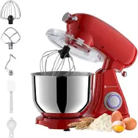 Kitchenbrothers Keukenmachine - Keukenrobot - 6L Mengkom - 1800W - Aluminium - Rood