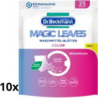 Dr. Beckmann 10x Magic Leaves Color - 10x25 wasvellen - 250 wasbeurten - Wasmiddel bladen - Milieuvriendelijk
