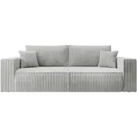 Selsey 3-zits slaapbank Galine ribstof | ribfluweel grijs 257x85x102 cm zitbanken | NADUVI