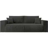 Selsey 3-zits slaapbank Galine ribstof | ribfluweel grijs 257x85x102 cm zitbanken | NADUVI