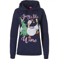 Apollo Dames kersttrui met capuchon joy the wine hoodie kerst print