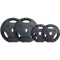 Gorilla Sports Voordeelbundel 30 kg - (2 x 10 en 2 x 5 kg) Olympische Halterschijven Gripper kunststof 50/51 mm